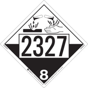 UN 2327, Hazard Class 8 - Corrosives, Tagboard - ICC Canada