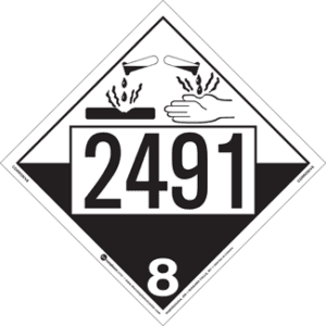 UN 2491, Hazard Class 8 - Corrosives, Tagboard - ICC Canada