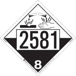 UN 2581, Hazard Class 8 - Corrosives, Tagboard - ICC Canada