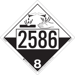 UN 2586, Hazard Class 8 - Corrosives, Tagboard - ICC Canada
