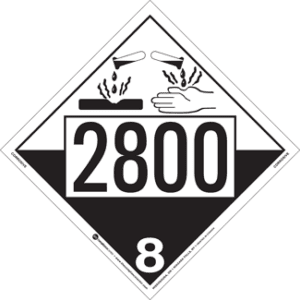 UN 2800, Hazard Class 8 - Corrosives, Tagboard - ICC Canada