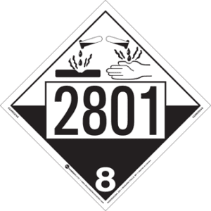 UN 2801, Hazard Class 8 - Corrosives, Tagboard - ICC Canada