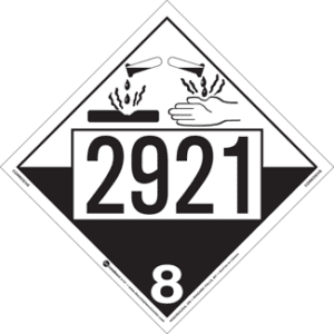 UN 2921, Hazard Class 8 - Corrosives, Tagboard - ICC Canada