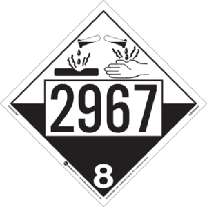 UN 2967, Hazard Class 8 - Corrosives, Tagboard - ICC Canada