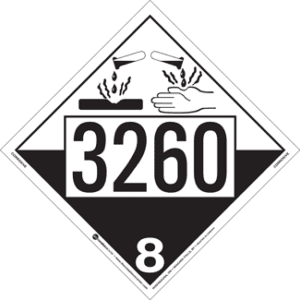 UN 3260, Hazard Class 8 - Corrosives, Tagboard - ICC Canada