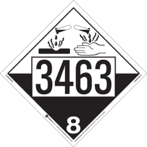 UN 3463, Hazard Class 8 - Corrosives, Tagboard - ICC Canada