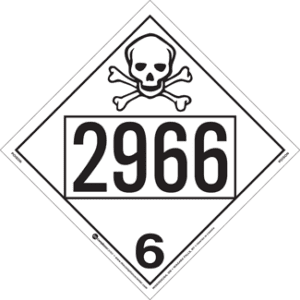 UN 2966, Hazard Class 6 - Poison, Tagboard - ICC Canada