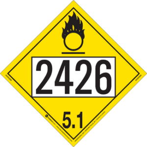 UN 2426 Placard, Hazard Class 5 - Oxidizer, Tagboard - ICC Canada