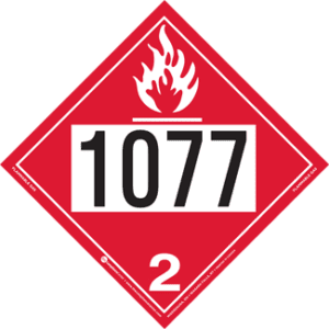 UN 1077, Hazard Class 2 - Flammable Gas, Tagboard - ICC Canada