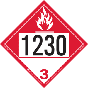 UN 1230, Hazard Class 3 - Cumbustible Liquid, Tagboard - ICC Canada