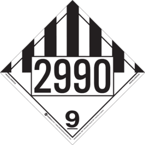 UN 2990, Hazard Class 9 - Miscellaneous Dangerous Goods, Tagboard - ICC Canada