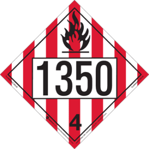 UN 1350, Hazard Class 4 - Flammable Solid, Tagboard - ICC Canada