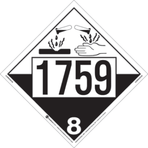 UN 1759, Hazard Class 8 - Corrosives, Rigid Vinyl, 2-Sided - ICC Canada