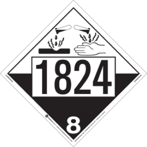 UN 1824, Hazard Class 8 - Corrosives, Rigid Vinyl, 2-Sided - ICC Canada