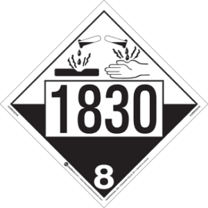 UN 1830, Hazard Class 8 - Corrosives, Rigid Vinyl, 2-Sided - ICC Canada