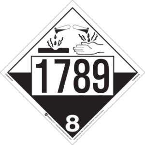 UN 1760 & UN 1789, Hazard Class 8 - Corrosives, Rigid Vinyl, 2-Sided - ICC Canada