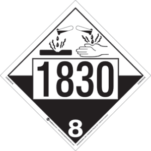 UN 1830 & UN 1832, Hazard Class 8 - Corrosives, Rigid Vinyl, 2-Sided - ICC Canada