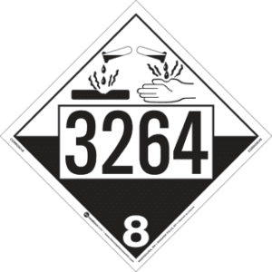 UN 2581 & UN 3264, Hazard Class 8 - Corrosives, Rigid Vinyl, 2-Sided - ICC Canada
