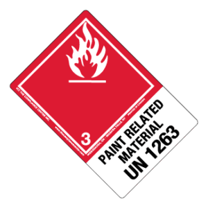 Hazard Class 3 - Flammable Liquid, Non-Worded, High-Gloss Label, Shipping Name-Large Tab, UN1263, 500/roll - ICC Canada