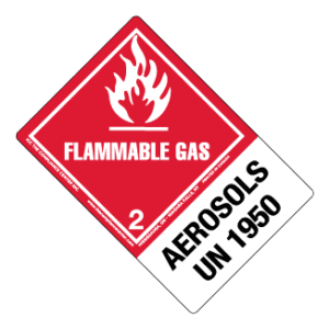 Hazard Class 2.1 - Flammable Gas, Worded, High-Gloss Label, Shipping Name-Large Tab, UN1950, 500/roll - ICC Canada