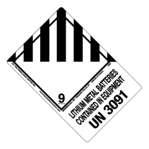 Hazard Class 9 - Miscellaneous Hazardous Material, Non-Worded, High-Gloss Label, Shipping Name-Large Tab, UN3091, 500/roll - ICC Canada