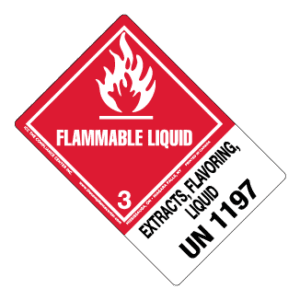 Hazard Class 3 - Flammable Liquid, Worded, Vinyl Label, Shipping Name-Large Tab, UN1197, 500/roll - ICC Canada