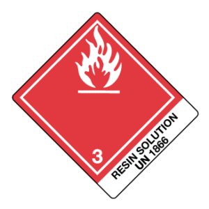 Hazard Class 3 - Flammable Liquid, Non-Worded, High-Gloss Label, Shipping Name-Standard Tab, UN1866, 500/roll - ICC Canada