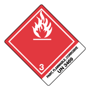 Hazard Class 3 - Flammable Liquid, Non-Worded, High-Gloss Label, Shipping Name-Standard Tab, UN3469, 500/roll - ICC Canada