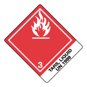 Hazard Class 3 - Flammable Liquid, Non-Worded, Vinyl Label, Shipping Name-Standard Tab, UN1999, 500/roll - ICC Canada