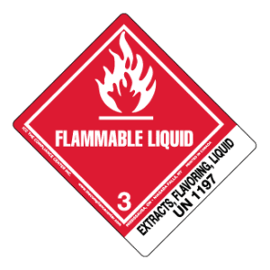 Hazard Class 3 - Flammable Liquid, Worded, Vinyl Label, Shipping Name-Standard Tab, UN1197, 500/roll - ICC Canada