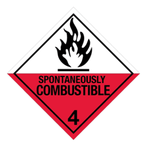 Hazard Class 4.2 - Spontaneously Combustible Material, Worded, High-Gloss Label, 500/roll - ICC Canada