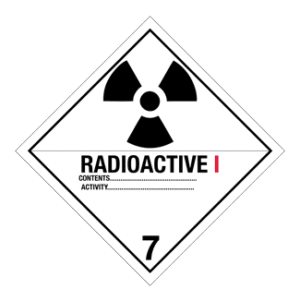 Hazard Class 7 - Radioactive Category I, Worded, Vinyl Label, 500/roll - ICC Canada
