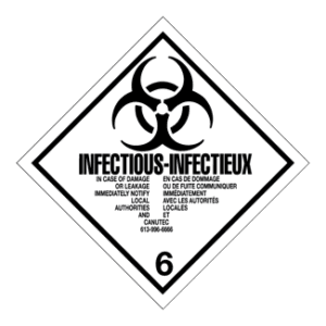 Hazard Class 6.2 - Infectious, Non-Worded, Vinyl Label, 500/roll - ICC Canada