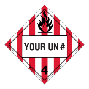 Hazard Class 4.1 - Flammable Solid Placard, Removable Self-Stick Vinyl, Custom - ICC Canada