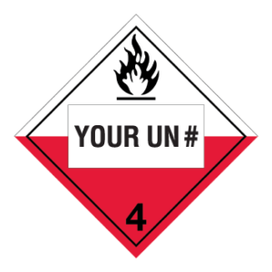 Hazard Class 4.2 - Substances Liable to Spontaneous Combustion Placard, Removable Self-Stick Vinyl, Custom - ICC Canada