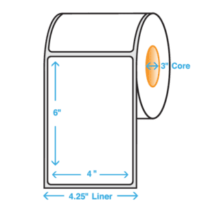 4" x 6" Polypropylene Label, Matte, 1000/roll - ICC Canada