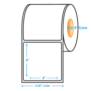 4" x 4" Polypropylene Label, Matte, 1000/roll - ICC Canada