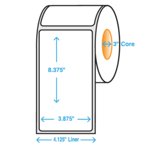 3.9" x 8.4" Polypropylene Label, Matte, 1000/roll - ICC Canada