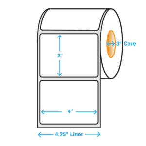 4" x 3" Polypropylene Label, Matte, 2000/roll - ICC Canada