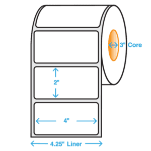 4" x 2" Polypropylene Label, Matte, 2000/roll - ICC Canada