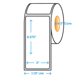 3" x 8.4" Polypropylene Label, Matte, 1000/roll - ICC Canada