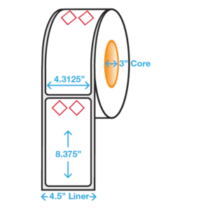 GHS Stock Thermal Transfer Labels 2-Symbol, 4.3125" x 8.375", 500/roll - ICC Canada