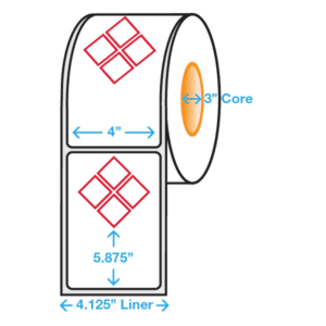 GHS Stock Thermal Transfer Labels, 4-Symbol Roll, 4" x 6", 500/roll - ICC Canada