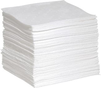 White Oil-Only Sorbent, White Heavyweight Pads, 50/Pack - 15″ x 19″ - ICC Canada