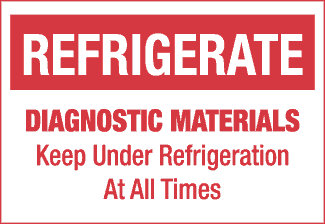 Refrigerate - Diagnostic Materials, 4" x 2.75", Gloss Paper, 500/Roll - ICC Canada