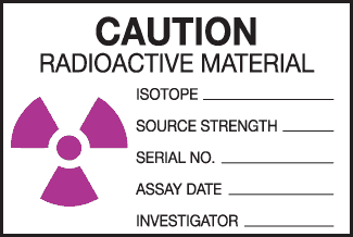 Caution - Radioactive Material (Write-On), 3" x 2", Gloss Paper, 500/Roll - ICC Canada