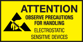 Attention: Electrostatic Sensitive Devices, 2" x 1", Gloss Paper, 500/Roll - ICC Canada