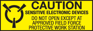 Caution: Sensitive Electronic Devices Do Not Open, 3" x 1", Gloss Paper, 500/Roll - ICC Canada