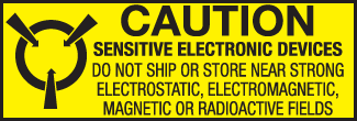 Caution: Sensitive Electronic Devices - Do Not Ship, 3" x 1", Gloss Paper, 500/Roll - ICC Canada