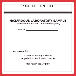Hazardous Laboratory Sample Label, 4" x 4", Gloss Paper, Blank , 500/Roll - ICC Canada